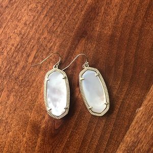 Kendra Scott white gold drop earrings